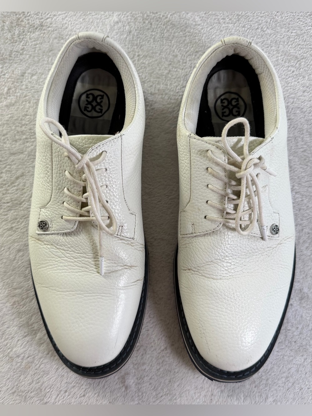 G/FORE Gallivanter Pebble Leather Golf Shoes White Men’s 11.5